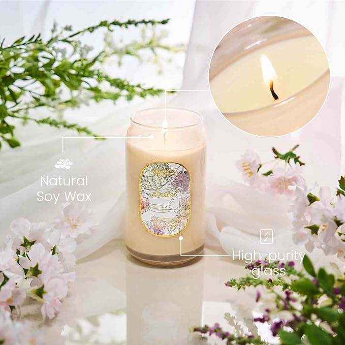 M&SENSE Santal Candles for Home Scented, 10.6 Oz Soy Wax Candles Non Toxic Jar Candle Up to 60 Hours Long Burning Home Fragrance Gift for Stress Relief, Meditation, Yoga