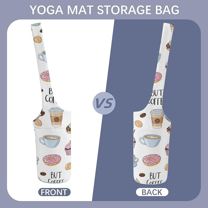 Meaudiwes Large Yoga Mat Bag with Long Strap for Women Yoga Accessories Sports Storage Bags Exercise Mats Tote Sling Carrier Bag