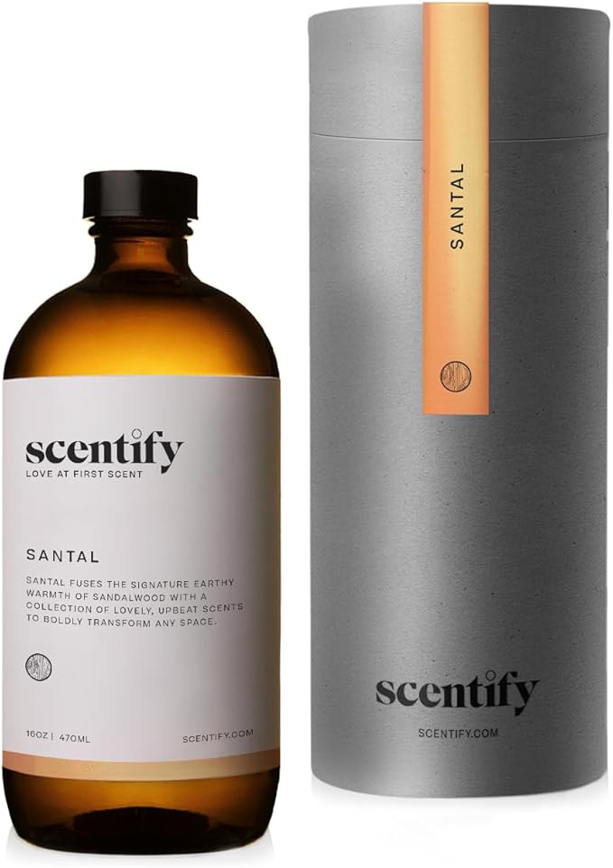 Scentify Santal Aroma Oil Refill Scent for Oil Diffusers - Iris, Amber, Sandalwood, Cedar Scents - Luxurious Relaxing Aromatherapy Diffuser Fragrance 470ml, 16 oz