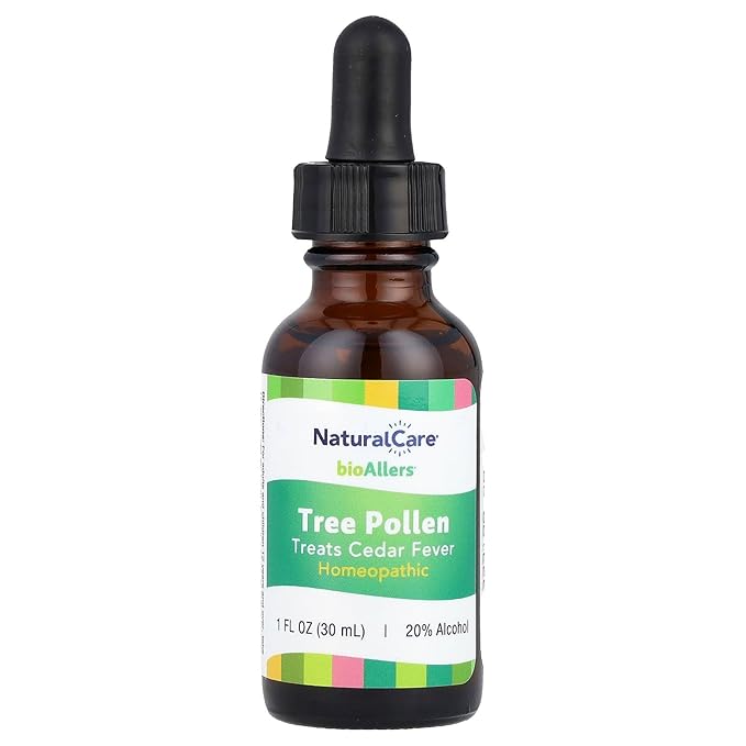 NaturalCare Tree Pollen Homeopathic Liquid Drops by bioAllers, 1 Fl Oz | Cedar Fever | May Help Relieve Sinus Pressure, Congestion, Sneezing, Runny Nose
