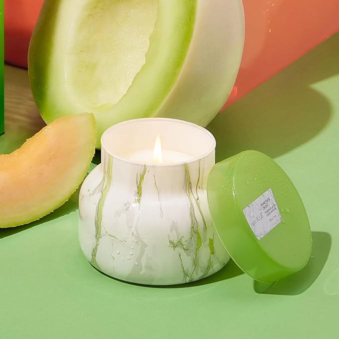Capri Blue Modern Marble Jar Candles - Luxury Scented Candles for Home - Long Lasting Soy Wax Blend - Scented Home Decor Gifts - Honeydew Crush (8 oz)