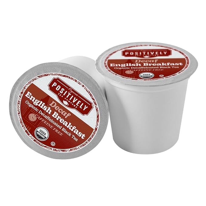 Organic Positively Tea Company, Decaf English Breakfast Black Tea, K-Cup Compatible, 24 Pods