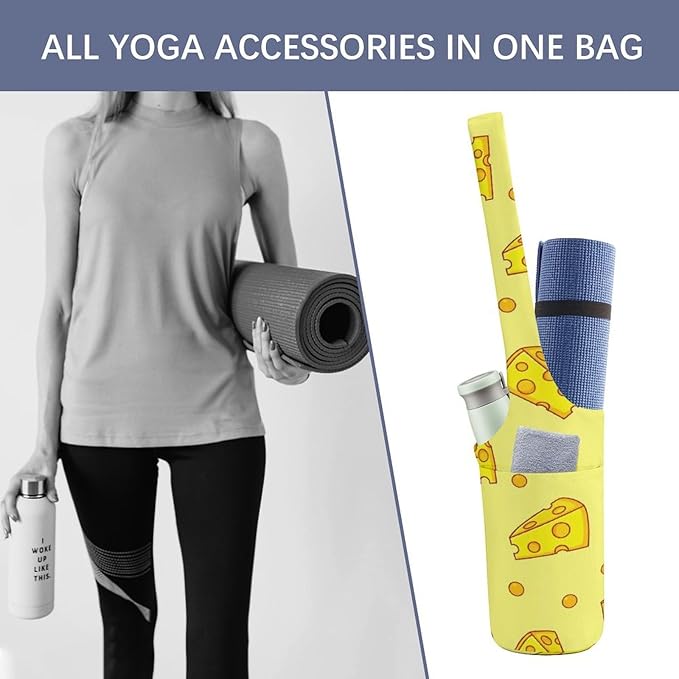 Aiyoolee Yoga Mat Bag with Large Pocket, Strap Bag Carriers for Women