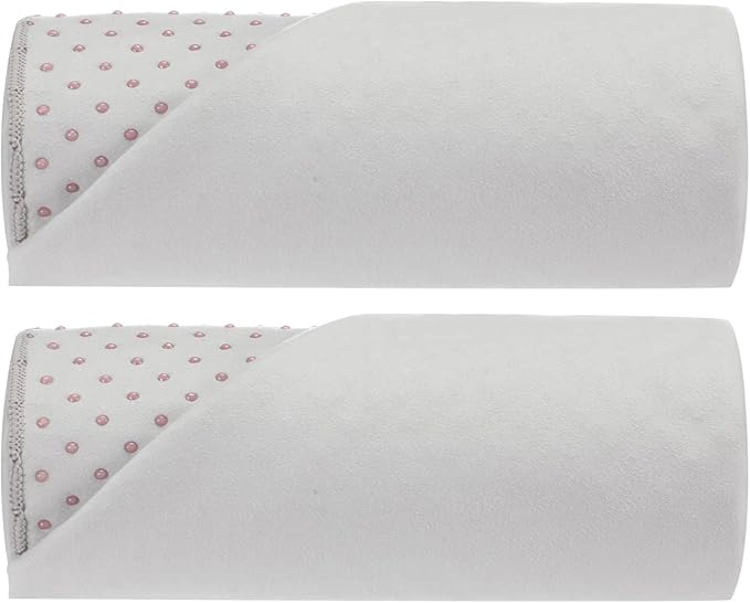 Peryiter 2pack 72 x 24'' Hot Yoga Towel Pack with Grip Dot, Sticky Fiber Mat Towels Non Slip for Hot Yoga, Absorbent Microfiber Sweat Anti-Slip Cover for Pilates Exercise Fitness Workout(Light Grey)