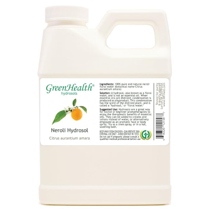 Neroli Hydrosol (Floral Water) - 16 fl oz Plastic Jug w/Cap - 100% Pure (NOT Oil)