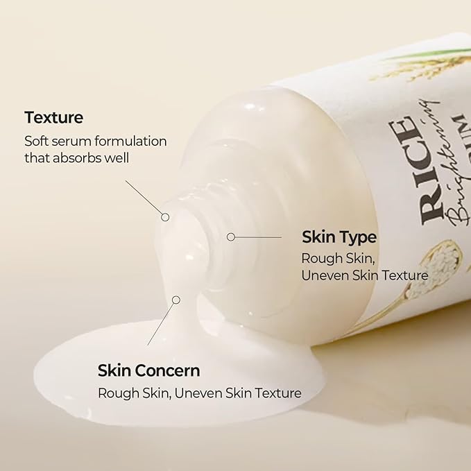 SKINFOOD Rice Serum, 48 Hours Fermented Rice Water Skincare Korean Serum for Face, Korean Rice Skincare for Natural Glow Glass Skin, Pore Minimizer, Rice Water Bright, 55ml/1.86fl.oz.