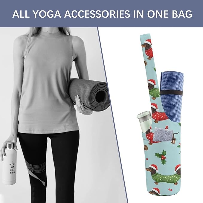 Aiyoolee Spacious Yoga Mat Storage Bag Single Shoulder Portable Carrier with Pocket for Gym Yoga Fitness