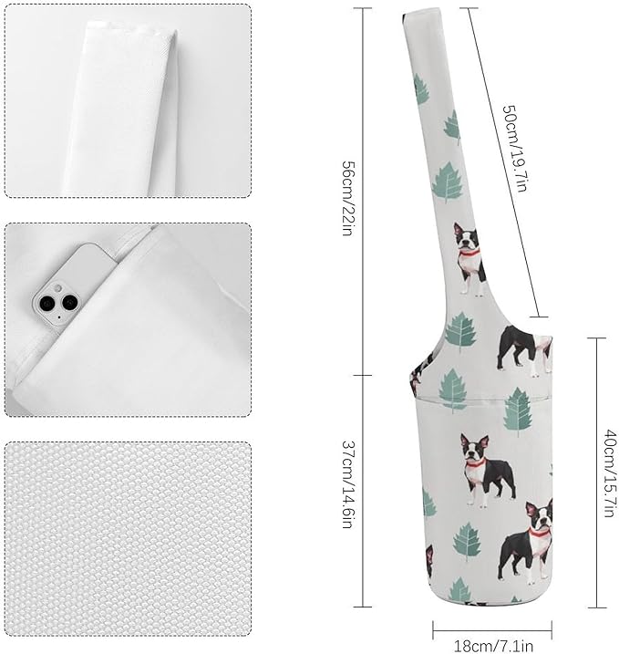 Aiyoolee Portable Yoga Mat Carrier Single Shoulder Bag with Pocket Spacious for Yoga Gym Fitness Travel