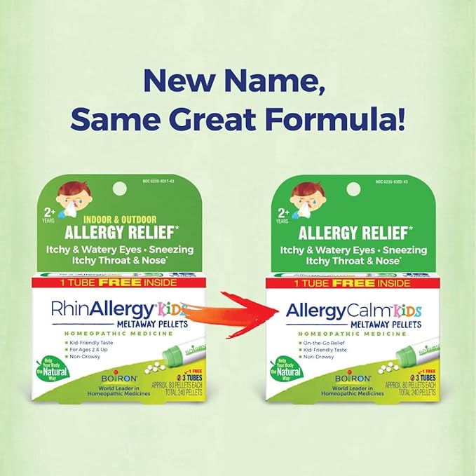 Boiron AllergyCalm Kids Homeopathic Medicine for Allergy Relief 3 Tubes Box