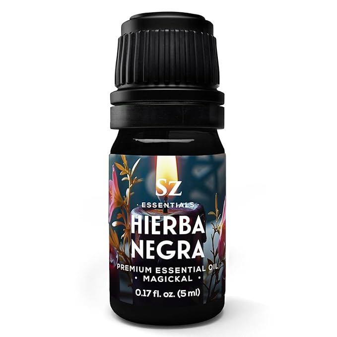 Hierba Negra Essential Oil 100% Pure (Black Grass) – Spiritual Protection, Banishing & Cleansing Oil for Wiccan, Hoodoo & Magick Rituals – Natural, Undiluted, Origin Argentina – 5mL