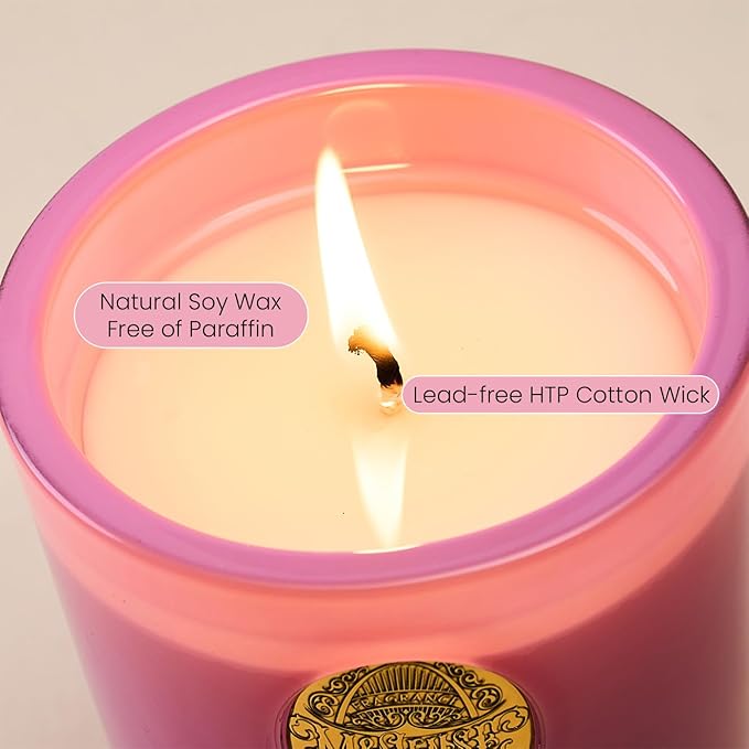 M&SENSE Natural Soy Candle | Peony Blush&Pink | 9.2 oz, 50H Burn Time | Luxury Scented Candle for Relaxation, Gifting, Home Décor | Ideal for Bedroom, Office, Party Ambiance