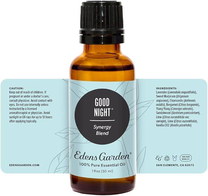 Edens Garden Good Night Essential Oil Blend- 100% Pure Premium Grade, Undiluted, Natural, Therapeutic, Aromatherapy, The Best for Candle, Humidifiers, Kid Safe 30 ml (1 fl oz)