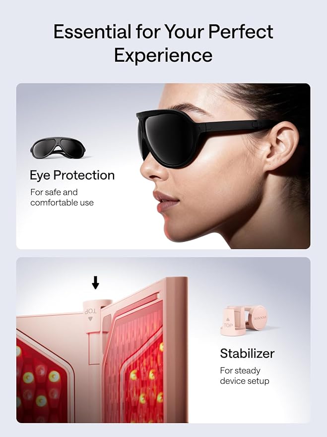 JMOON Medical-Grade Foldable Red Light Therapy for Face, Anti-Wrinkle with Red & Near-Infrared Light Therapy, Treats Acne with Blue & Red Light | 3 Modes, 1040 cm² Larger Area, 464 High-Intensity LEDs