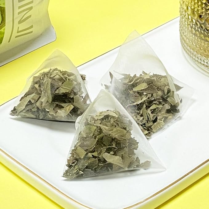 XIEJINJI Guava Leaf Tea Bags, 40 Count, Hojas De Guayaba, Made from 100% Natural Guava Leaves, No Flavoring & No Additives & Caffeine Free, Pyramid Clear Filter Teabag