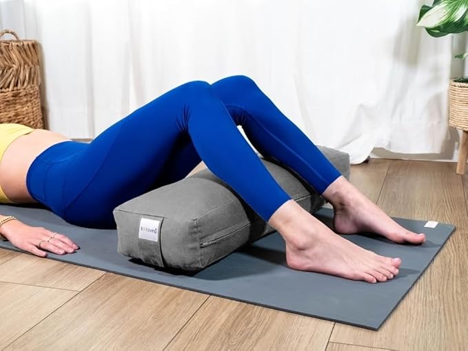 Sol Living Yoga Bolster Pillow Rectangular Meditation Cushion Cotton Meditation Accessories for Restorative Yoga Meditation Pillow Yoga Pillow Firm Body Pillow Bolster Pillow for Legs Removable Cover