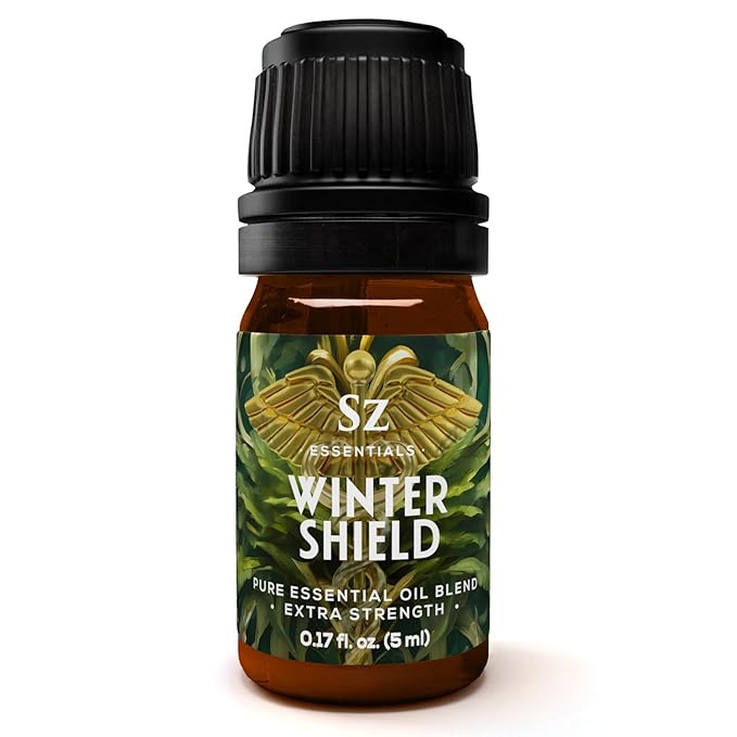 Winter Shield Essential Oil Blend for Diffuser and Humidifier - Extra Strength Protective Seasonal Defense - 100% Pure, Natural & Undiluted - Therapeutic Grade & Vegan - 0.17 oz (5ml)