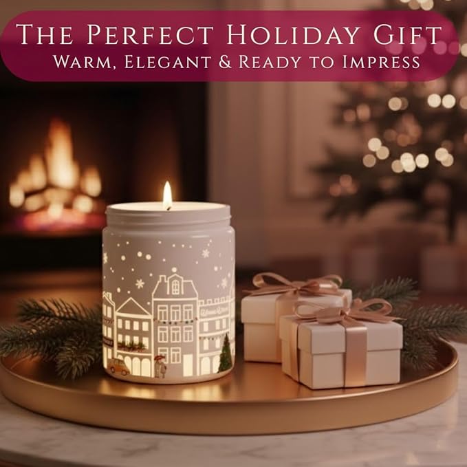 Vanilla & Strawberry Scented Candle (White Jar), 40-Hour Burn, Dual Light Glow, Premium Soy Wax Blend, Dessert-Inspired Aromatherapy Candle for Bedroom & Bathroom – 7oz (200g)