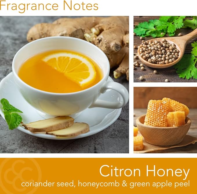 Colonial Candle Citron Honey Scented Jar Candle | 2-Wick Natural Soy Blend Wax Candle for Home | Relaxing Aromatherapy Candle Infused with Essential Oils | M. Baker Apothecary Glass Jar Candle