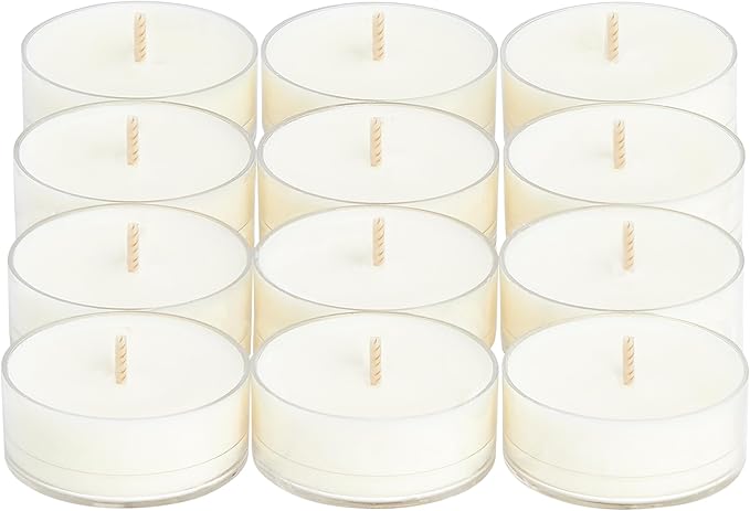 PartyLite Set of 12 Tea Lights Candles, Creamy Rose Petals and Sweet Orange Flower Scent, Aromatherapy Scented Candles Gift Set, Up to 4 to 6 Hours Burn Time