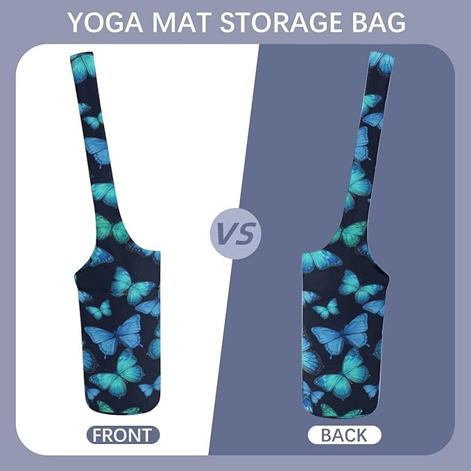 Meaudiwes Large Yoga Mat Bag with Long Strap for Women Yoga Accessories Sports Storage Bags Exercise Mats Tote Sling Carrier Bag