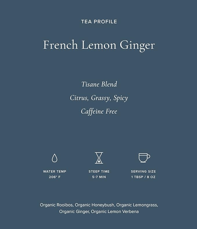 Art of Tea | French Lemon Ginger | 50 Eco Friendly Pyramid Tea Bag Sachets