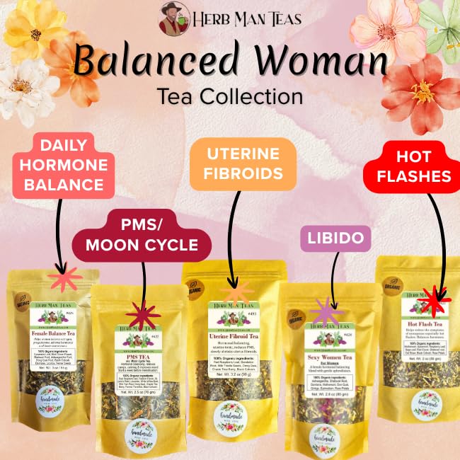FEMALE HORMONE BALANCE TEA - Balances female and adrenal hormones formulated by master herbalist Khabir -100% Organic, Non-GMO