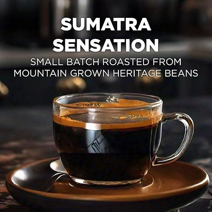 Maud's Sumatra Coffee Pods, 100 ct, Dark Roast Coffee in Recyclable Single Serve Pods – 100% Arabica Coffee, Compatible with Keurig K Cups Maker
