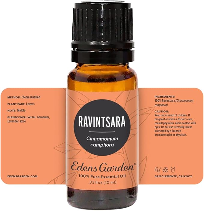 Edens Garden Ravintsara Essential Oil- 100% Pure Premium Grade, Undiluted, Natural, Therapeutic, Aromatherapy, The Best for Diffuser, Candle, Laundry, Humidifiers 10 ml (.33 fl oz)
