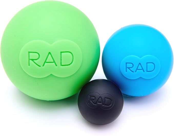 RAD Rounds – 3 Density Yoga Massage Ball Set for Deep Tissue Myofascial Release – Therapy Balls for Feet, Back, Neck, Jaw & Forearms – Trigger Point & Mobility Therapy (3-Pack)