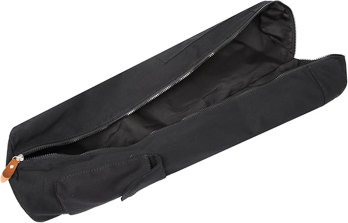 ELENTURE Canvas Yoga Mat Bag with Adjustable Strap & Pockets, Full-Zip Travel Gym Tote for Women & Men, Fits 1/4" & 1/3" Thick Mats, Lightweight Carrier for Yoga, Workout, Outdoor Use