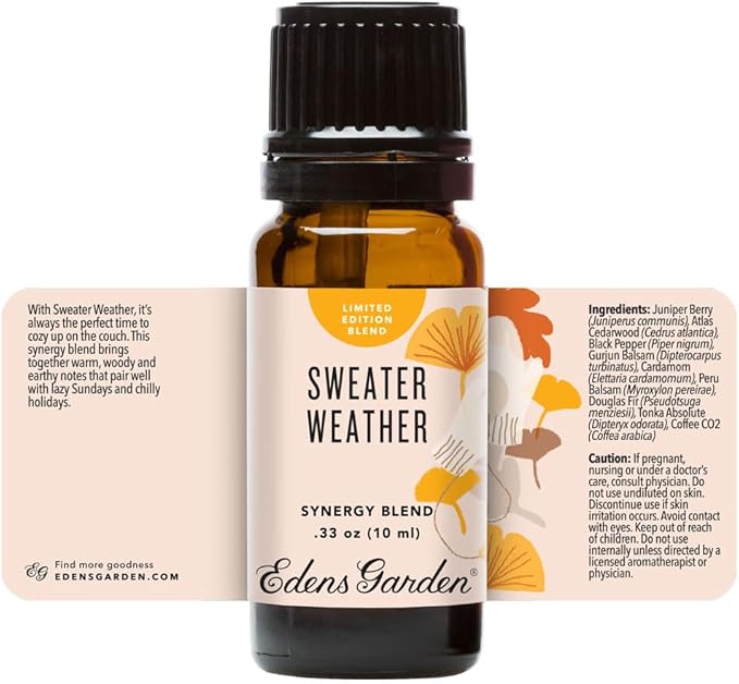 Edens Garden Sweater Weather Essential Oil Blend- 100% Pure Premium Grade, Undiluted, Natural, Therapeutic, Aromatherapy, The Best for Diffusing, Candle, Laundry, Humidifiers 10 ml (.33 fl oz)