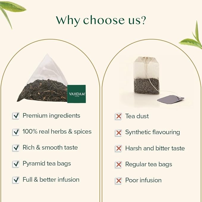VAHDAM, Assam Exotic Black Tea Bags (100 Count) High Caffeine, Gluten Free, Full Bodied | Pyramid Tea Bags | Strong, Robust & Flavoury | Direct from Source