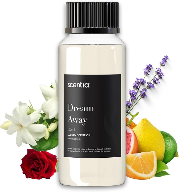 Scentia Fragrance Oil Blend, Inspired by Iconic Perfume, Home Luxury Scents, Essential Oil Blend Aromatherapy Diﬀusers, Humidifiers & Candle Making -Dream Away|120ml | 4.06 Fl Oz, Thanksgiving Gift