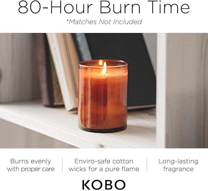 KOBO Renaissance Man Scented Candle (15 oz) | 100% Pure Soy Wax Candles | Jar Candle Hand-Poured in USA | All Natural, Long Lasting 100 Hour Burning Candles | Scented Candles for Home