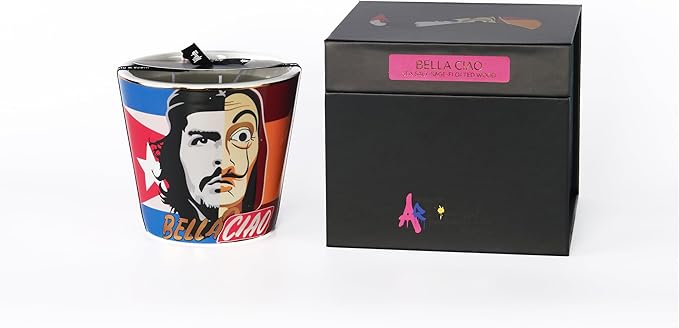 Scented Candle | Eco-Friendly Soy Blend Wax | Luxury Candles | Perfect for Gifting | Perfect for Home Décor | 14oz | 10cm Tall | Approx Burn Time - 80 Hours (Bella Ciao, 10cm)