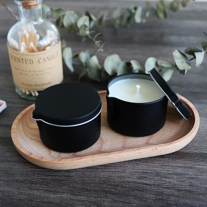 Organic Hot Oil Massage Candle for Couples, Home Scented Body Relaxing SPA Candles Luxury Gift Set Pack 4-9.4OZ(2.35OZ*4)-Tahiti,Blueberry Cake,Coffee Vodka,Caramel Whisky