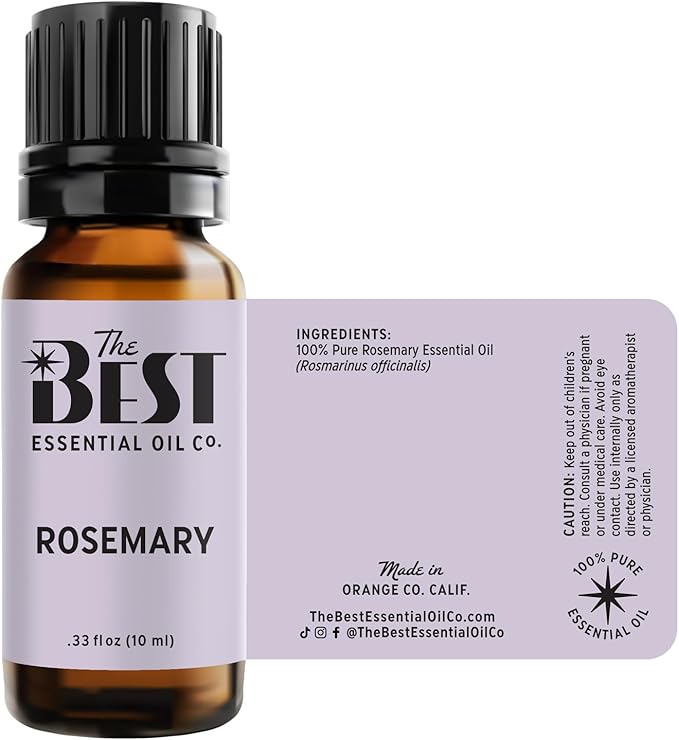The Best Rosemary Essential Oil- Premium Grade- 100% Pure & Natural for Aromatherapy, Diffuser, Spa, Massage, Air Freshener- 10 ml (.33 fl oz)