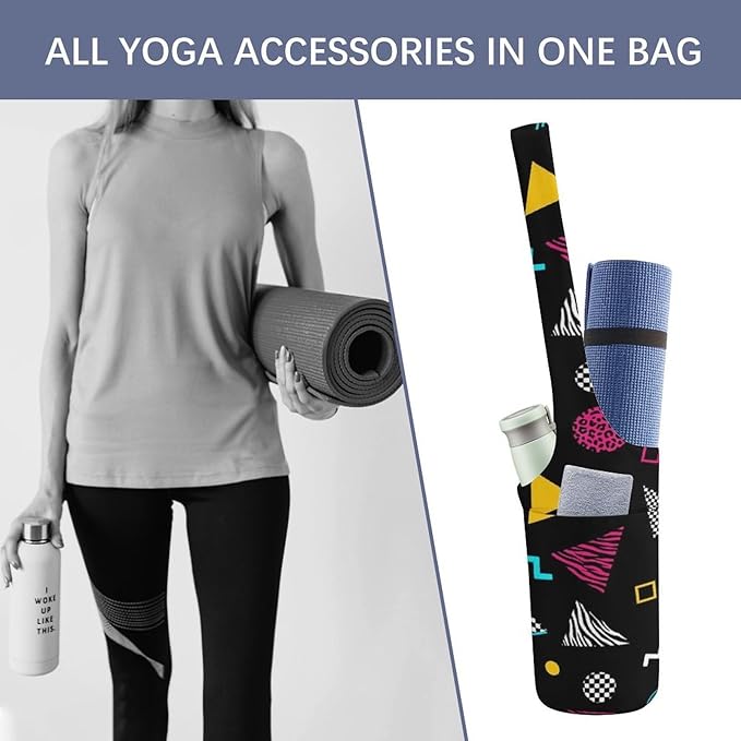 Aiyoolee Yoga Mat Bag Large Tote Carrier Holder with Water Bottle Pocket Yoga Bags