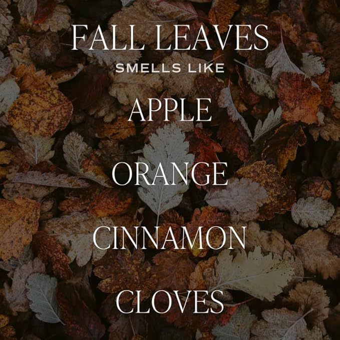 Sweet Water Decor Fall Leaves Candle, Autumn Scented Notes of Apple, Cinnamon, & Nectar, 40+ Hour Burn Time, Non-Toxic Soy Wax Blend, Poured in The USA, Cotton Wick, 9oz Glass Jar with Gold Lid