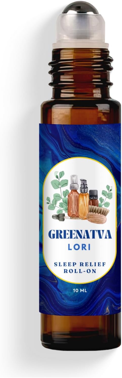Lori by Greenatva - Natural Sleep Essential Oil Roll On - 10ml (.33 fl oz), Blend with Lavender, Eucalyptus, Chamomile 100% Pure Aromatherapy Oils, Easy to Use Roller Ball