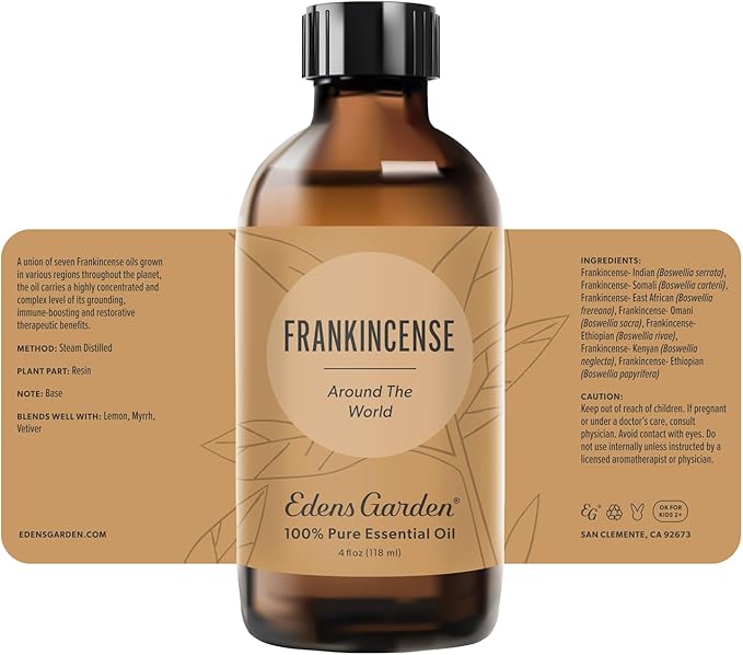 Edens Garden Frankincense Around The World Essential Oil- 100% Pure Premium Grade, Undiluted, Natural, Therapeutic, Aromatherapy, The Best for Diffuser, Skin, Face, Hair 118 ml (4 fl oz)