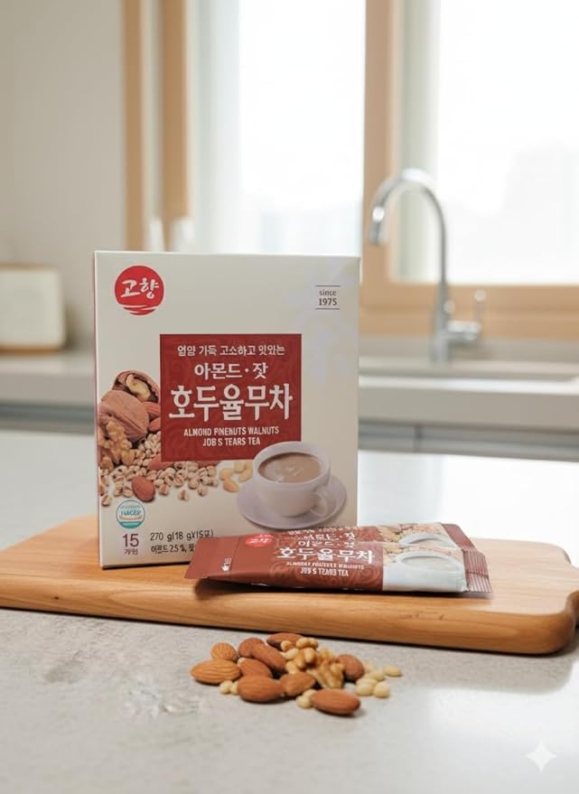 Korean Kudzu (Arrowroot) Tea Mix 칡차 Traditional Herbal Drink Powder with Kudzu Root | Instant Stick Packs, Easy to Brew | Naturally Caffeine-Free | DAHLORE (Yulmu (Job’s Tears))