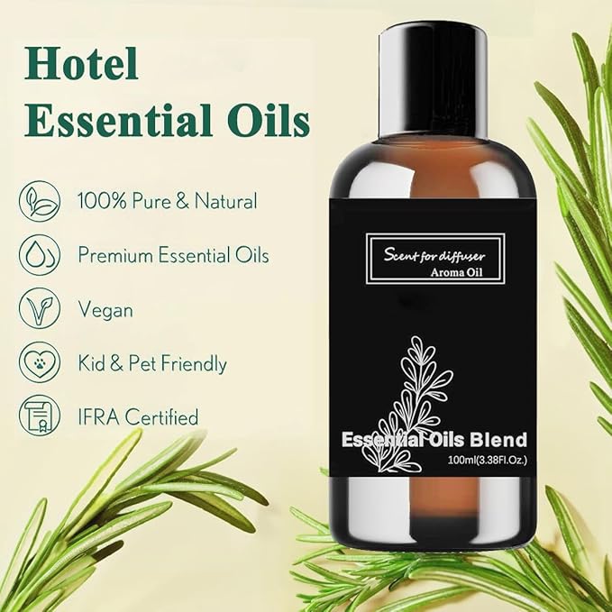 Upgraded Scent Air Machine for Home Cover Up to 2000 sq.ft, Hotel and Commercial Use 400ML Diffuser with 100ML Royal Tranquility Essential Oil, Waterless Cold Air Diffuser for Home, Office
