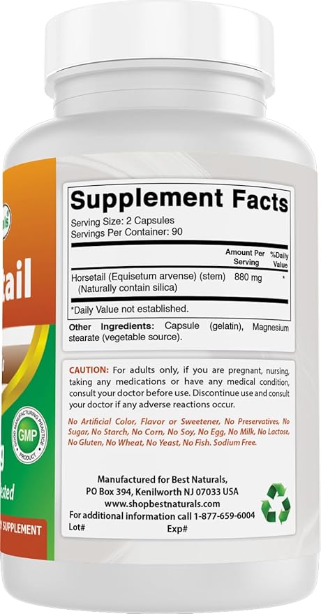 Best Naturals Horsetail 440 mg 180 Capsules