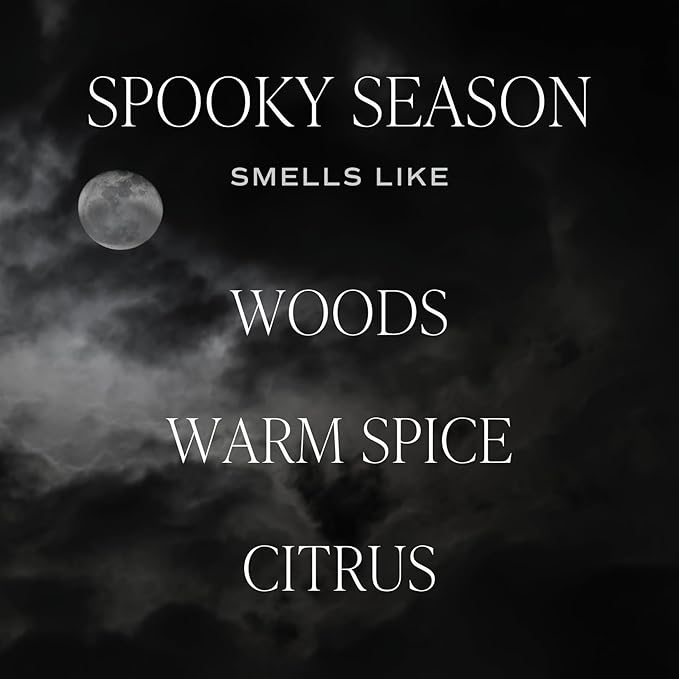 Sweet Water Decor Spooky Season Orange Scented Candle - Halloween Candles with Woods Warm Spice & Citrus Scent - 100% Cotton Wick Decorative Candles with 40 Hour Burn Time - 15oz Orange Jar Candle