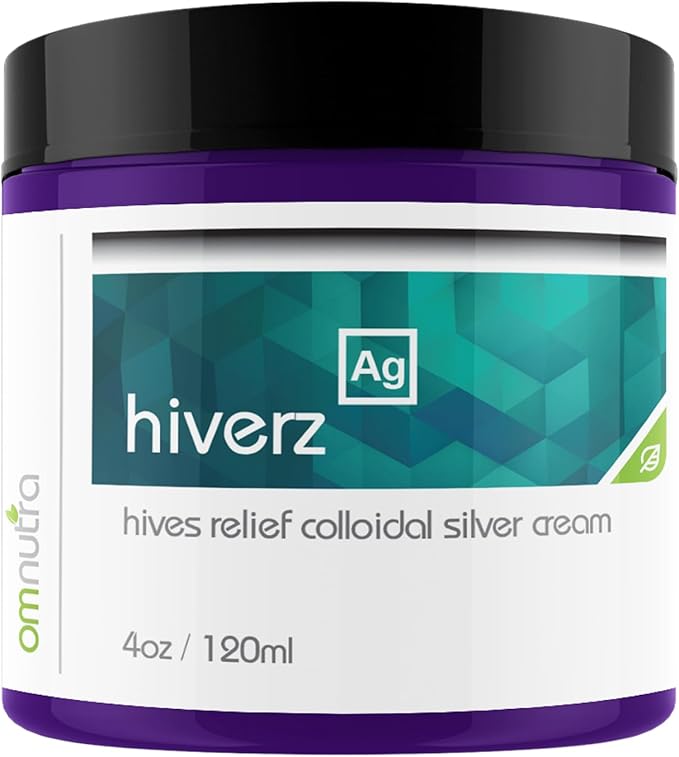 Hiverz Hives Relief Cream - 4OZ Anti Itch Cream Extra Strength Colloidal Silver Hives Treatment Cream for Itchy Skin Relief Antihistamine Hydrocortisone Free Itch Relief for Humans Urticaria