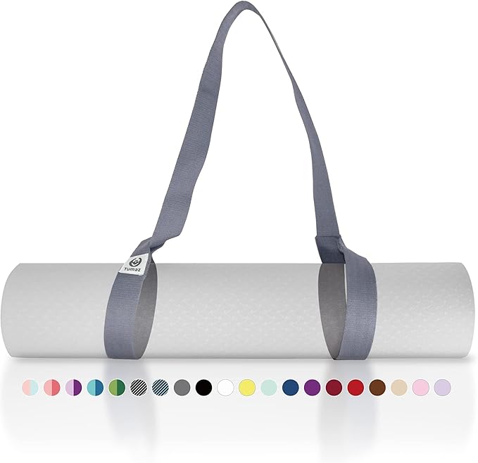 Tumaz Yoga Mat Strap [MAT NOT Included] (2 Sizes) with Extra Thick & Comfy Delicate Texture, Adjustable Yoga Mat Carrier