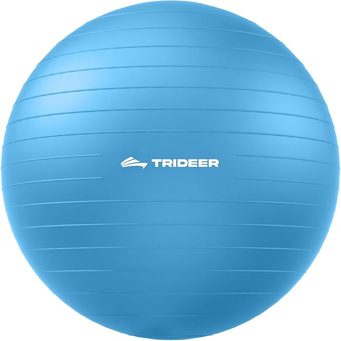 Trideer Exercise Ball for Yoga, Pilates & Fitness – Stability Ball Equipment for Home Gym & Office Chair, Core & Balance Training Accessories, Physical Therapy Equipment, Quick Pump Included, 5 Sizes