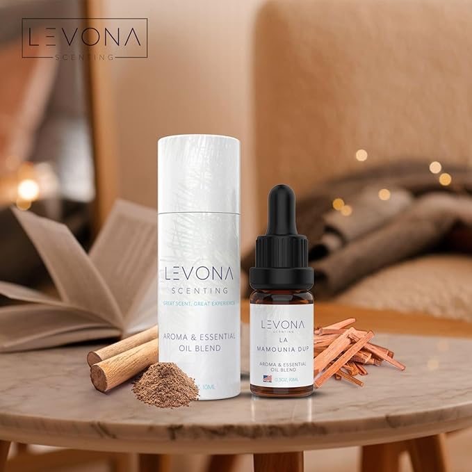 Levona Scent Essential Oils - Scents for Home, Hotel & Office Use - Perfect for Home Diffuser & Humidifiers - Aroma Fragrance Oil, Ideal for Massage, Relaxation, and Spa - La Mamounia Dup, 10ml