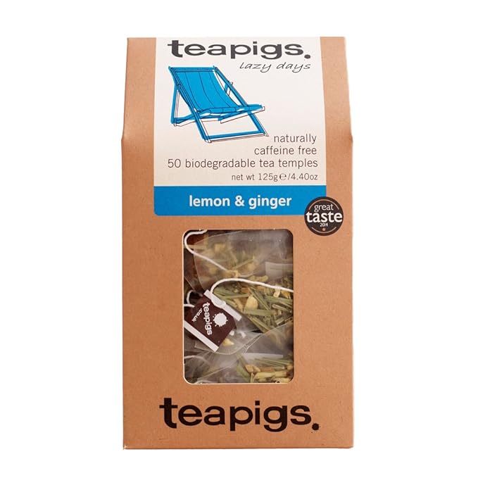 teapigs Herbal Tea Bags Made With Whole Leaves Pack of Tea bags, Ginger Lemon, 50 Count